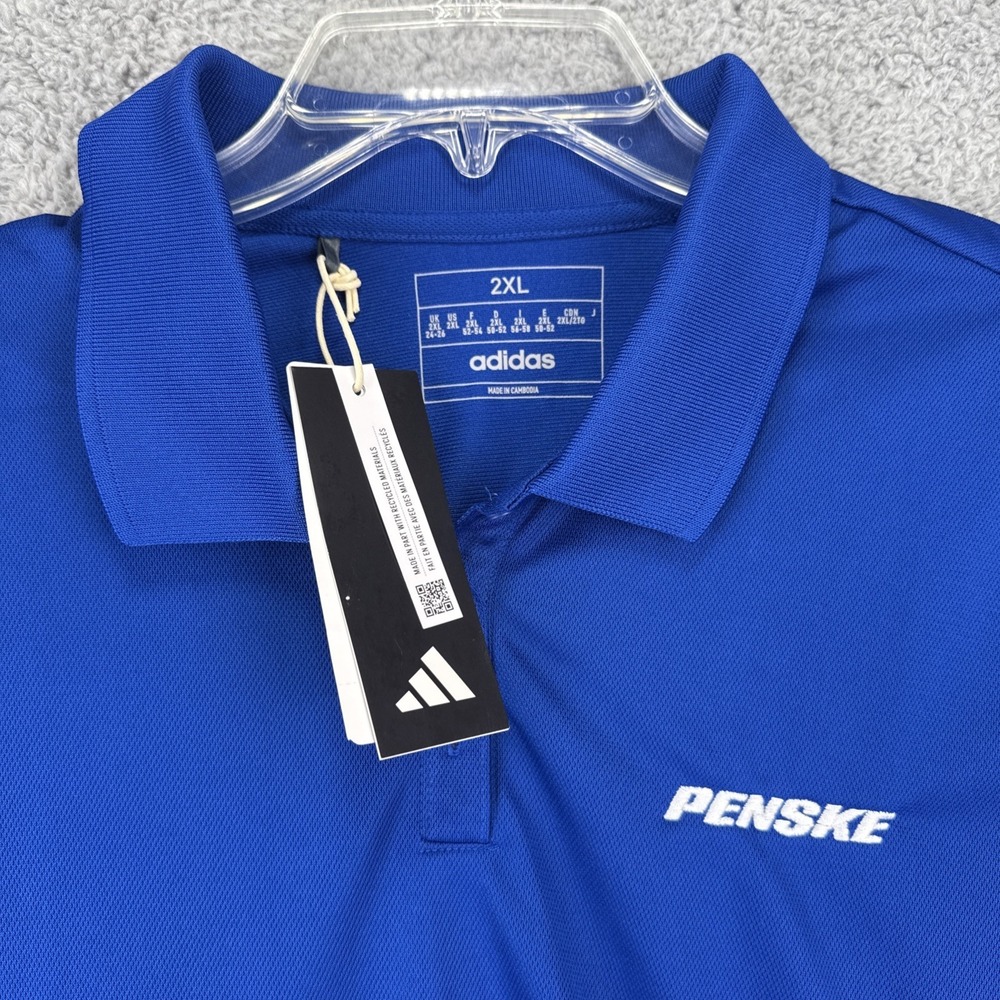 ADIDAS GOLF Womens XXL 2XL S/S Polo Shirt Collegiate Royal A431 Penske Logo